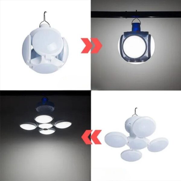 5 Led&amp;apos;li 3 Farklı Işık Modlu Açılıp Kapanabilir Led Kanatlı Güneş Enerjili Solar Aydınlatma Asılabilir Kamp Feneri (K0) - Görsel 4