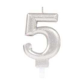 5 Rakam Mum Gümüş Renk (K0)