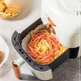 50 Adet Air Fryer Pişirme Kağıdı Tek Kullanımlık  23 Cm Yuvarlak Pişirme Kağıdı XXL PVC li (K0)