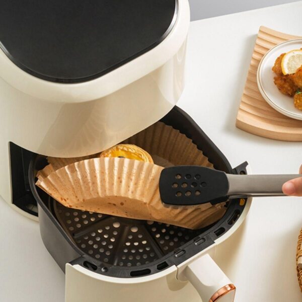 50 Adet Air Fryer Pişirme Kağıdı Tek Kullanımlık  23 Cm Yuvarlak Pişirme Kağıdı XXL PVC li (K0) - Görsel 4