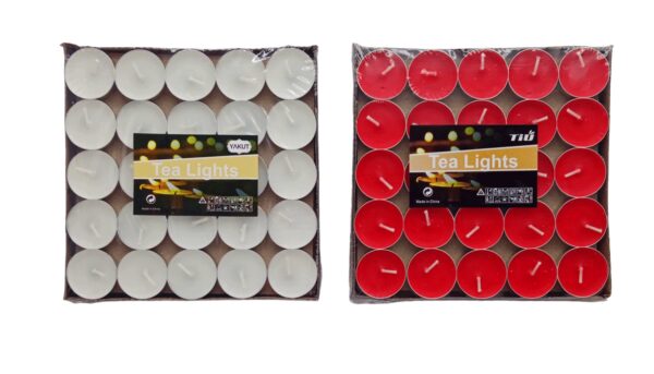 50 ADET  RENKLİ - BEYAZ TEA LİGHT MUM (K0)