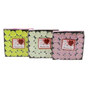 50 PCS BEYAZ - RENKLİ - KALPLİ TEA LİGHTS MUM (K0)