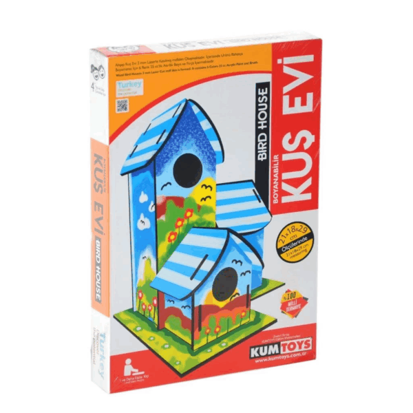 Çocuk 5269 Kumtoys Boyanabilir 3'lü Kuş Evi - Bird House