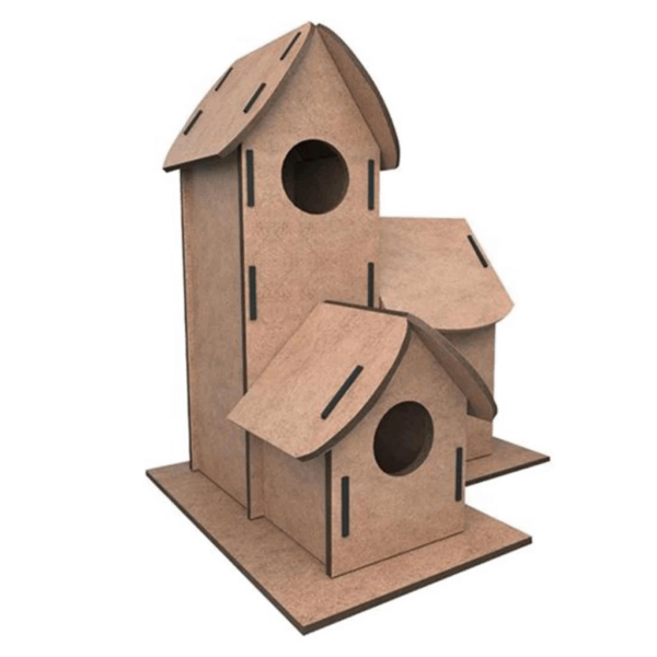 Çocuk 5269 Kumtoys Boyanabilir 3'lü Kuş Evi - Bird House - Görsel 2