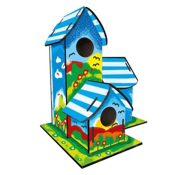 Çocuk 5269 Kumtoys Boyanabilir 3'lü Kuş Evi - Bird House - Görsel 3