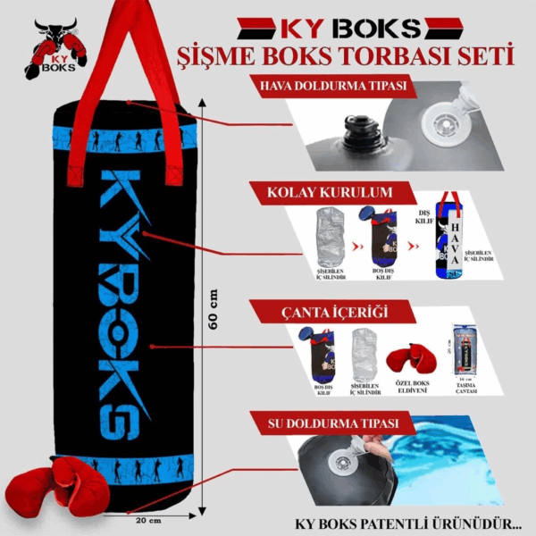 5613 KY Şişme Boks Torbası  60X20 - Görsel 2