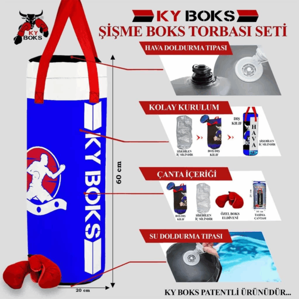5613 KY Şişme Boks Torbası  60X20 - Görsel 4