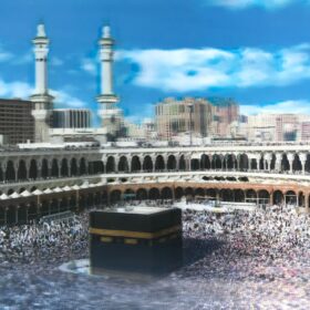 5D Elmas Boyama Ekstra Çözünürlüğe Sahip Kabe Resmi Mekke Tablosu 40x60 cm (K0)