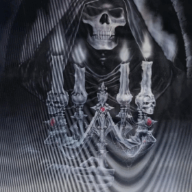 Çocuk 5D Elmas Boyama 3 Farklı Resim Değişenli Halloween İskelet Tablosu 30x40 cm