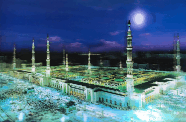 3 Boyutlu Resim  Ekstra Çözünürlüğe Sahip Medine Resmi Tablosu 40x60 Cm