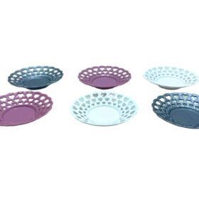 6 PARÇA  RENKLİ PLASTİK ÇAY TABAK (K0)