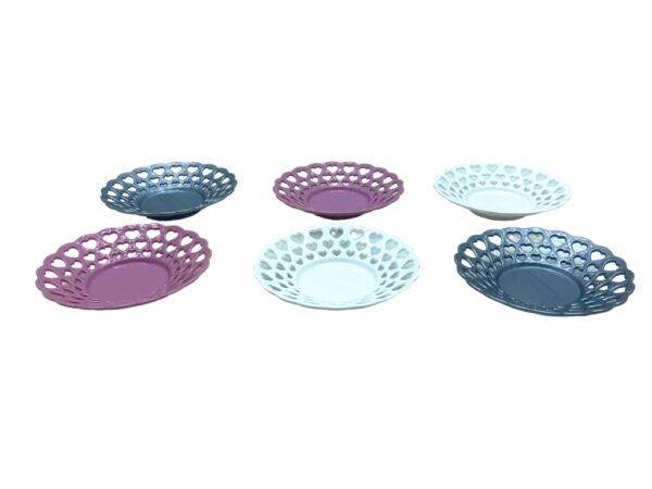6 PARÇA  RENKLİ PLASTİK ÇAY TABAK (K0)