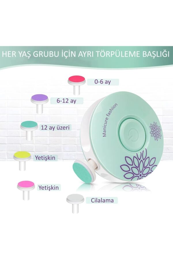 6 Başlıklı Pilli Tırnak Törpüsü ( Bebekler Kullanılabilir ) (K0) - Görsel 5