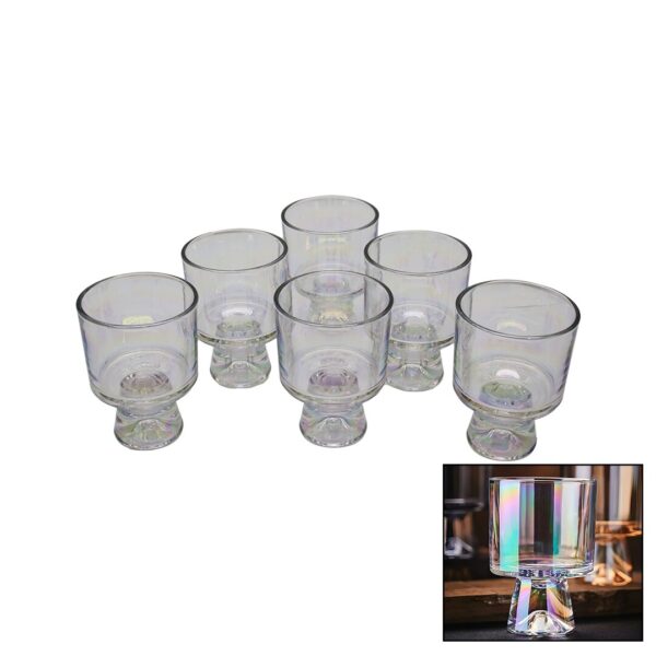 6 PARÇA KRİSTAL RENK CLOVER FLUENCE CAM KASE BARDAK (K0)