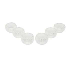 6 PCS   ÇİZGİLİ CAM  ÇİFT CİDARLI LOKUMLUK - SOSLUK  50 ML (K0)