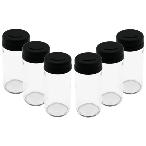 6 PCS CAM - 225ML BAHARATLIK - TUZLUK PLASTİK KAPAK (K0)