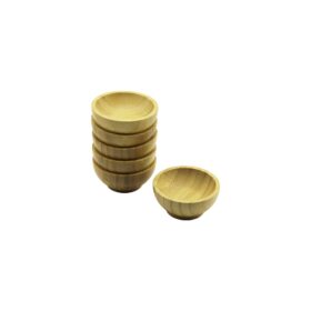 6 PCS MİNİ=6CM AHŞAP BAMBU LOKUMLUK - ÇEREZLİK KASE (K0)