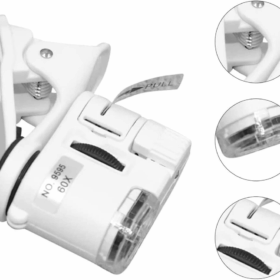 60x Mini Cep Telefonu Için Mandallı Mikroskop Uv Ledli Büyüteç Model Al2431