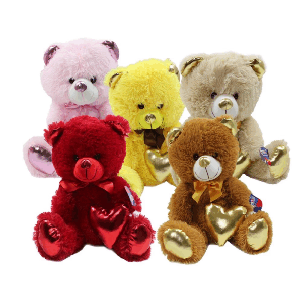 Çocuk 62501 Parlak Kalpli Peluş Ayı 40 cm - Görsel 2