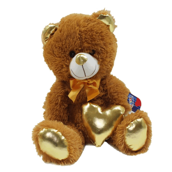 Çocuk 62501 Parlak Kalpli Peluş Ayı 40 cm - Görsel 3