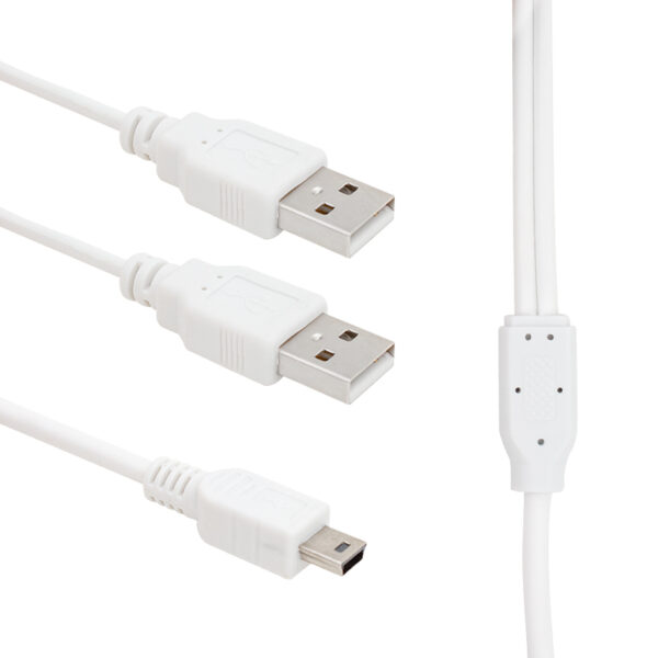 USB 2 X ERKEK - MİNİ USB 5 PİN (2.0V) 1.5 METRE KABLO (4172)