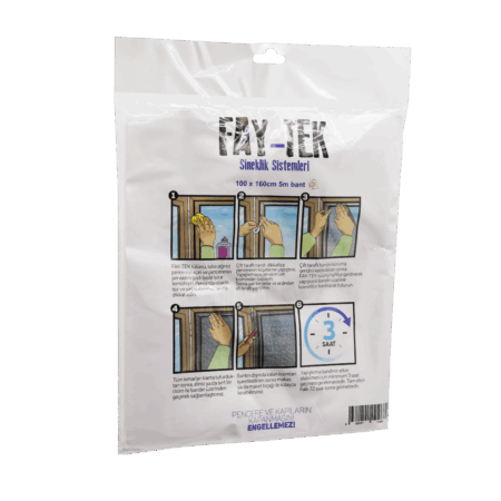 ÇİFT KANAT TÜL PENCERE SİNEKLİK 100X160CM - 5MT BANT (4172)