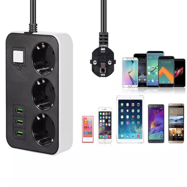 3 USB’li 3’lü 1.8 m Akım Korumalı Priz (4172) - Görsel 5