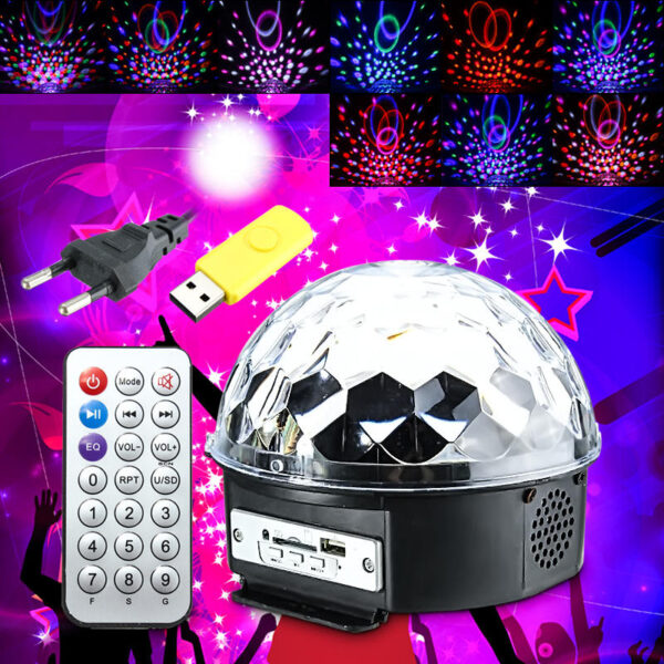 Küre Disko Topu Müzik Çalar Renkli Lazer Işıklı Bluetooth (4172) - Görsel 5