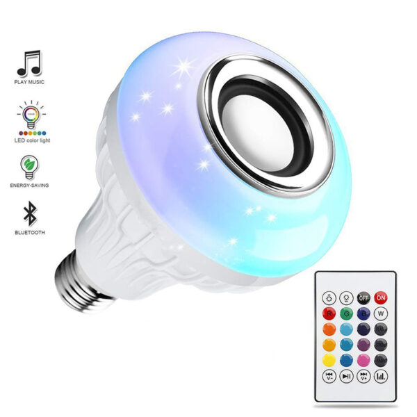 Bluetooth Hoparlör Akıllı Led Ampul Lamba (4172) - Görsel 4