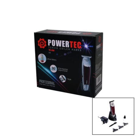 POWERTEC TR-658 SAÇ SAKAL ENSE ÇİZİM TRAŞ MAKİNESİ T BIÇAK (4172)