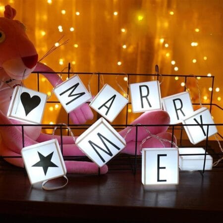 10'lu Lightbox Işıklı Harf Mesaj Panosu Dekoratif Harf Işık Zinciri (4172)