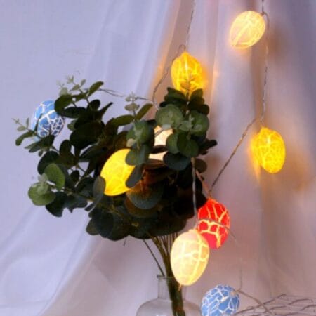 10'lu Renkli Yumurta Şeklinde Dekoratif Dolama Led Aydınlatma (4172)