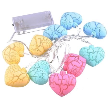 10'lu Renkli Kalp Şeklinde Dekoratif Dolama Led Aydınlatması (4172)