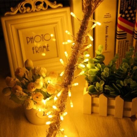 10 Metre 100 Ledli 8 Fonksiyonlu Dekoratif Lambader Sarı Lamba (4172)