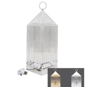 PİRAMİT KRİSTAL 3 RENK LED DOKUNMATİK USB ŞARJLI MASA LAMBASI (4172)