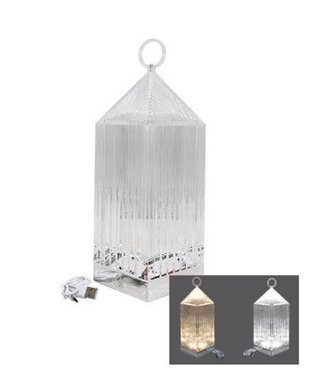 PİRAMİT KRİSTAL 3 RENK LED DOKUNMATİK USB ŞARJLI MASA LAMBASI (4172)