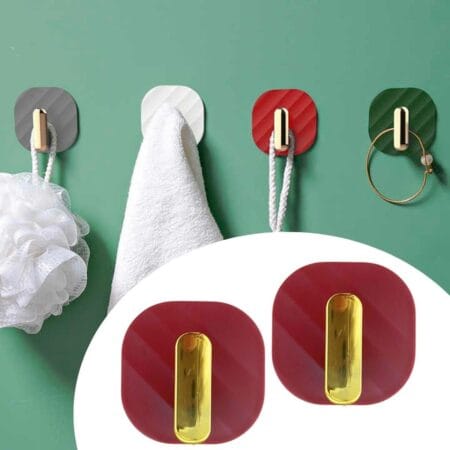 2li Yapışkanlı Retro Askılık Dolap Kapak Kulpu Kırmızı (4172)