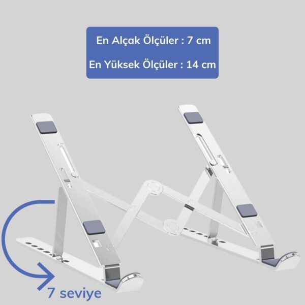 Ayarlanabilir Dizüstü Destek Tabanı Tamamen Katlanabilir Taşınabilir Laptop Yükseltici (4172) - Görsel 2