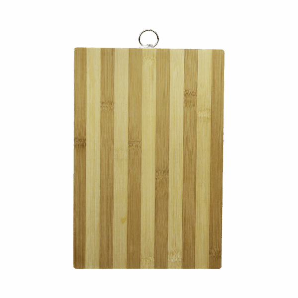 AHŞAP 20X30CM BEYAZ ÇİZGİLİ BAMBU KESİM PANOSU METAL KULPLU (4172)