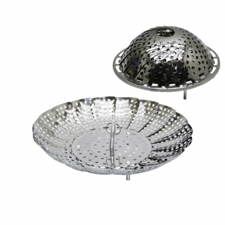 KÜÇÜK METAL BUHARDA SEBZE PİŞİRİCİ SEPET HAŞLAMA APARATI (4172)