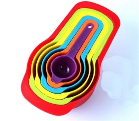 Pratik Ölçü Kaşığı Kabı 5'li Şeker Baharat Sıvı Ölçer Aparat (4172)