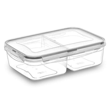 2 Bölmeli Sızdırmaz Contalı Kilitli Kapaklı 1 Litre Erzak Saklama Kabı -LC505 (4172)