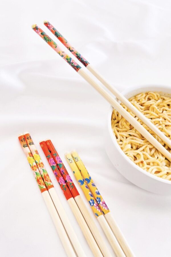 Bambu Chopstick Çubuk Yemek Çubuğu Yıkanabilir Tekrar Kullanılabilir (10 Çift- 20 Adet ) (4172) - Görsel 2
