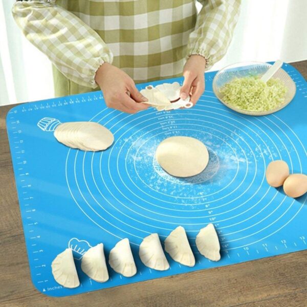 40*50 cm Silikon Ölçekli Kullanımı Kolay Hamur Açma Matı Ekmek Mantı Makarna Hamuru Yoğurma Matı (4172) - Görsel 5