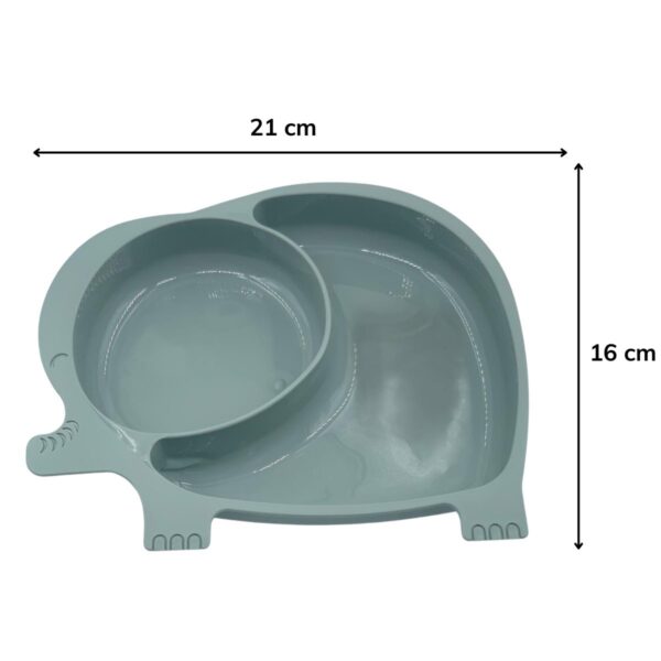 Bebek ve Çocuk için Sevimli Fil Model Desenli Yemek Bebek Mama Kabı Bölmeli Tabak (4172) - Görsel 3