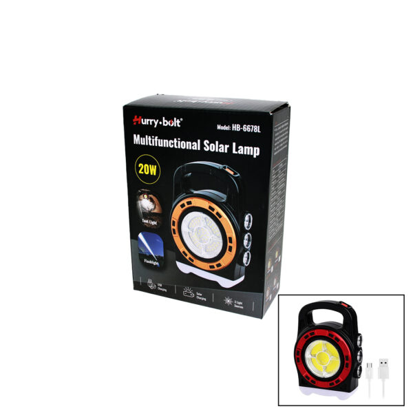 3IN1 20W SOLAR - USB ŞARJLI EL FENERİ - POWERBANK EL ÇANTASI MODELİ (4172)