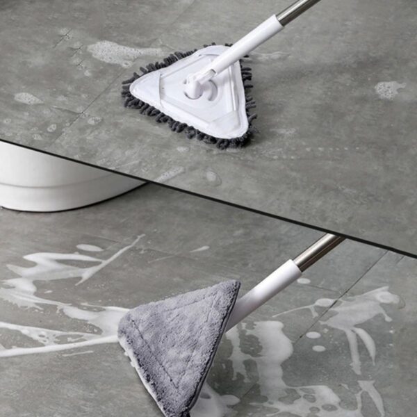Teleskopik Saplı 150 cm Üçgen Mop Cam Duvar Tavan Fayans Parke Temizleyici Mop (4172) - Görsel 2