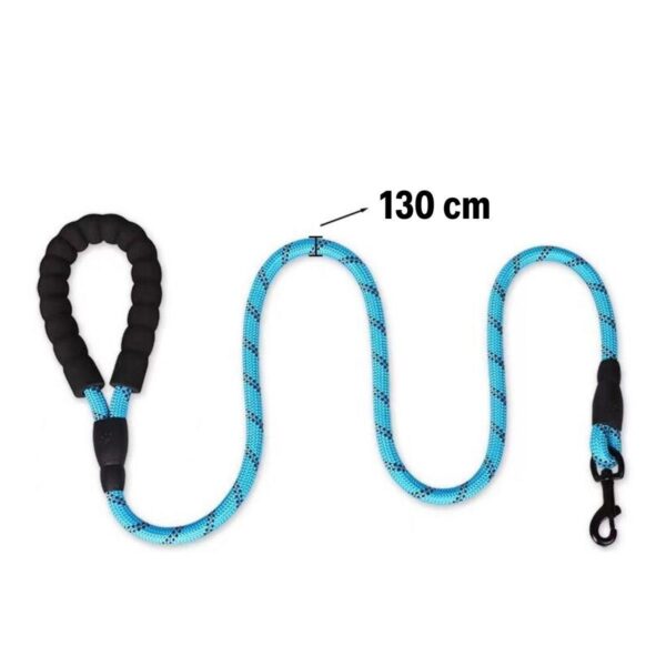 Reflektörlü Fosforlu Köpek Gezdirme Halatı Tasma Kayışı Metal Kancalı 130 cm (4172) - Görsel 4