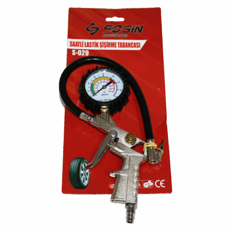 SAATLİ HAVA ÖLÇME LASTİK ŞİŞİRME TABANCASI 12 BAR BASINÇLI - 1/4 REKOR (4172)