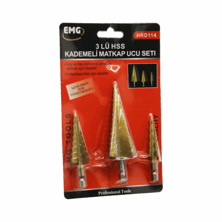 3 PARÇA  HSS KADEMELİ MATKAP UCU SET (4172)